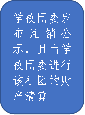 学校团委发布注销公示,且由学校团委进行该社团的财产清算